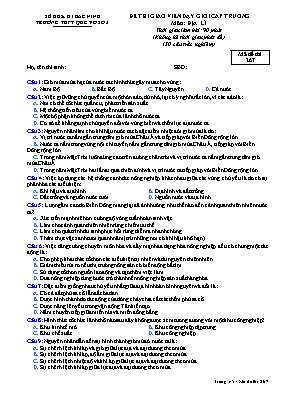 Đề thi giáo viên giỏi cấp trường Địa lí lớp 12 - Mã đề 267 - Trường THPT Quế Võ số 3